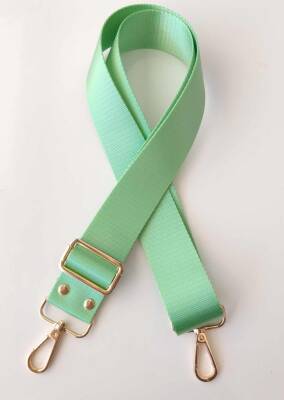 Angel Çanta Aksesuar 120X4 Cm Polyester Kolon Çanta Sapı Su Yeşili Gold Metal - 1