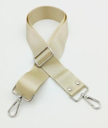 Angel Çanta Aksesuar Polyester Kolon 120X4 Cm Bej Gümüş Metalli - Angel Çanta Aksesuar