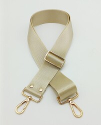 Angel Çanta Aksesuar Polyester Kolon 120X4 Cm Bej Light Gold Metalli - Angel Çanta Aksesuar