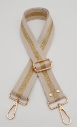 Angel Çanta Aksesuar Polyester Kolon 120X4 Cm Bej Renk Simli Light Gold Metalli - 2