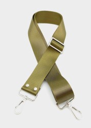 Angel Çanta Aksesuar Polyester Kolon 120X4 Cm Haki Yeşil Gümüş Metalli - Angel Çanta Aksesuar