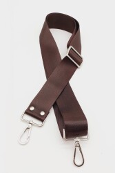 Angel Çanta Aksesuar Polyester Kolon 120X4 Cm Kahverengi Gümüş Metalli - Angel Çanta Aksesuar