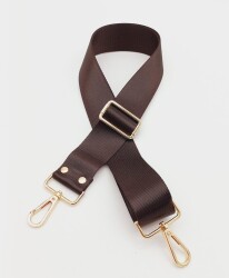 Angel Çanta Aksesuar Polyester Kolon 120X4 Cm Kahverengi Light Gold Metalli - Angel Çanta Aksesuar