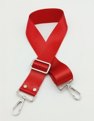 Angel Çanta Aksesuar Polyester Kolon 120X4 Cm Kırmızı Gümüş Metalli - Angel Çanta Aksesuar