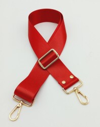 Angel Çanta Aksesuar Polyester Kolon 120X4 Cm Kırmızı Light Gold Metalli - Angel Çanta Aksesuar
