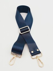 Angel Çanta Aksesuar Polyester Kolon 120X4 Cm Lacivert Light Gold Metalli - Angel Çanta Aksesuar