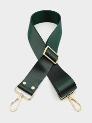 Angel Çanta Aksesuar Polyester Kolon 120X4 Cm Ördek Yeşili Light Gold Metalli - Angel Çanta Aksesuar