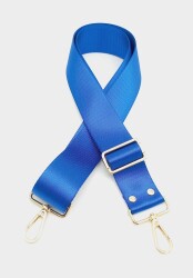 Angel Çanta Aksesuar Polyester Kolon 120X4 Cm Saks Mavi Light Gold Metalli - Angel Çanta Aksesuar