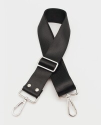 Angel Çanta Aksesuar Polyester Kolon 120X4 Cm Siyah Gümüş Metalli - Angel Çanta Aksesuar