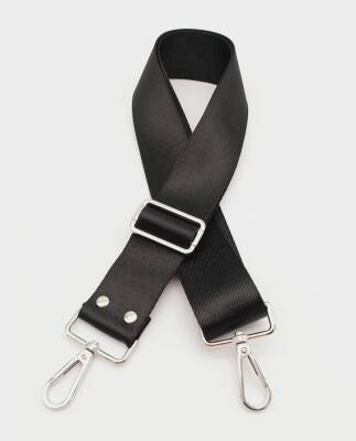 Angel Çanta Aksesuar Polyester Kolon 120X4 Cm Siyah Gümüş Metalli - 1