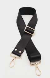 Angel Çanta Aksesuar Polyester Kolon 120X4 Cm Siyah Light Gold Metalli - Angel Çanta Aksesuar