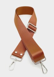 Angel Çanta Aksesuar Polyester Kolon 120X4 Cm Taba Gümüş Metalli - Angel Çanta Aksesuar