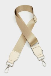 Angel Çanta Aksesuar Suni Derili Polyester Kolon 120X4 Cm Bej Gümüş Metalli - Angel Çanta Aksesuar