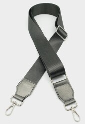 Angel Çanta Aksesuar Suni Derili Polyester Kolon 120X4 Cm Gri Gümüş Metalli - Angel Çanta Aksesuar