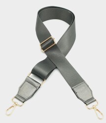 Angel Çanta Aksesuar Suni Derili Polyester Kolon 120X4 Cm Gri Light Gold Metalli - Angel Çanta Aksesuar