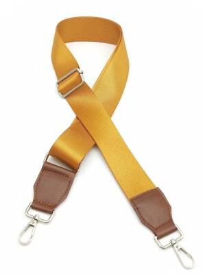 Angel Çanta Aksesuar Suni Derili Polyester Kolon 120X4 Cm Hardal Gümüş Metalli - 1