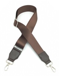 Angel Çanta Aksesuar Suni Derili Polyester Kolon 120X4 Cm Kahverengi Gümüş Metalli - Angel Çanta Aksesuar