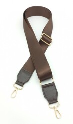 Angel Çanta Aksesuar Suni Derili Polyester Kolon 120X4 Cm Kahverengi Light Gold Metalli - Angel Çanta Aksesuar