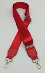 Angel Çanta Aksesuar Suni Derili Polyester Kolon 120X4 Cm Kırmızı Gümüş Metalli - Angel Çanta Aksesuar