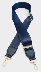 Angel Çanta Aksesuar Suni Derili Polyester Kolon 120X4 Cm Lacivert Light Gold Metalli - Angel Çanta Aksesuar