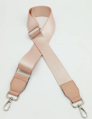 Angel Çanta Aksesuar Suni Derili Polyester Kolon 120X4 Cm Pudra Gümüş Metalli - 1