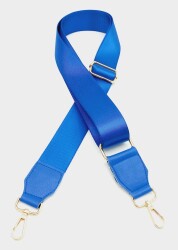 Angel Çanta Aksesuar Suni Derili Polyester Kolon 120X4 Cm Saks Mavi Light Gold Metalli - Angel Çanta Aksesuar