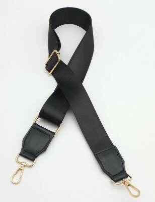 Angel Çanta Aksesuar Suni Derili Polyester Kolon 120X4 Cm Siyah Light Gold Metalli - 1