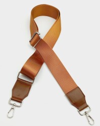 Angel Çanta Aksesuar Suni Derili Polyester Kolon 120X4 Cm Taba Gümüş Metalli - Angel Çanta Aksesuar