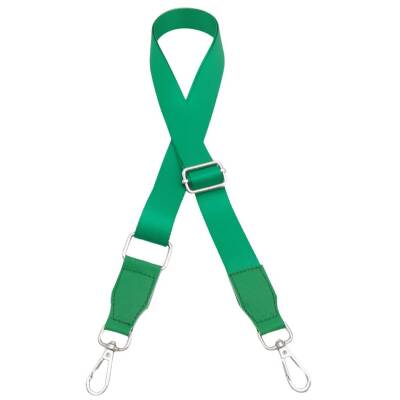 Angel Çanta Aksesuar Suni Derili Polyester Kolon 150x3 cm Koyu Yeşil Renk Gümüş Metalli - 2