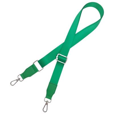 Angel Çanta Aksesuar Suni Derili Polyester Kolon 150x3 cm Koyu Yeşil Renk Gümüş Metalli - 3