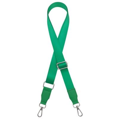 Angel Çanta Aksesuar Suni Derili Polyester Kolon 150x3 cm Koyu Yeşil Renk Gümüş Metalli - 1