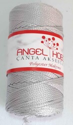 Angel Çanta Aksesuar Angel Açık Gri Renk Polyester Makrome No:24 - Angel Çanta Aksesuar