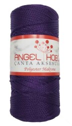 Angel Çanta Aksesuar Angel Koyu Mor Renk Polyester Makrome No:25 - Angel Çanta Aksesuar