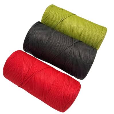 Angel Çanta Aksesuar Polyester Makrome Set (Kırmızı, Fıstık Yeşil, Antrasit) - 1