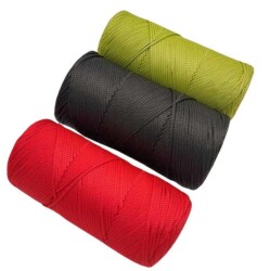 Angel Çanta Aksesuar Polyester Makrome Set (Kırmızı, Fıstık Yeşil, Antrasit) - 2