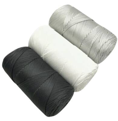 Angel Çanta Aksesuar Polyester Makrome Set (Koyu Gri, Açık Gri, Beyaz) - 1
