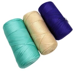 Angel Çanta Aksesuar Polyester Makrome Set (Mor, Bej, Su Yeşili) - Angel Çanta Aksesuar