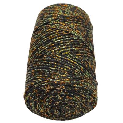 Angel Çanta Aksesuar Renkli Simli Polyester Makrome Siyah Renk 200 gr No:01 - 2