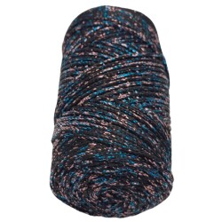 Angel Çanta Aksesuar Renkli Simli Polyester Makrome Siyah Renk 200 gr No:02 - 2