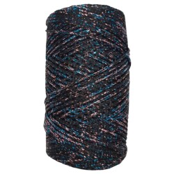 Angel Çanta Aksesuar Renkli Simli Polyester Makrome Siyah Renk 200 gr No:02 - Angel Çanta Aksesuar