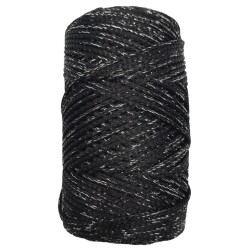 Angel Çanta Aksesuar Renkli Simli Polyester Makrome Siyah Renk 200 gr No:03 - Angel Çanta Aksesuar