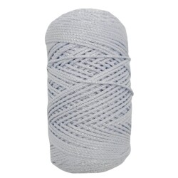 Angel Çanta Aksesuar Simli Polyester Makrome Bebe Mavi Renk 200 gr - Angel Çanta Aksesuar