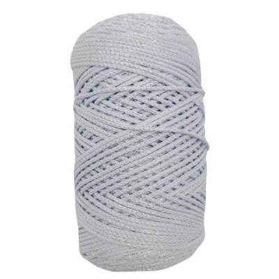 Angel Çanta Aksesuar Simli Polyester Makrome Bebe Mavi Renk 200 gr - 1