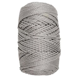 Angel Çanta Aksesuar Simli Polyester Makrome Gri Renk 200 gr - Angel Çanta Aksesuar