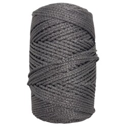 Angel Çanta Aksesuar Simli Polyester Makrome Koyu Gri Renk 200 gr - Angel Çanta Aksesuar