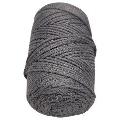 Angel Çanta Aksesuar Simli Polyester Makrome Koyu Gri Renk 200 gr - 2