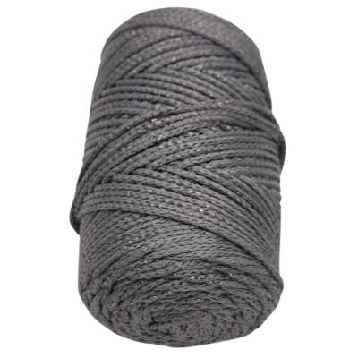 Angel Çanta Aksesuar Simli Polyester Makrome Koyu Gri Renk 200 gr - 2