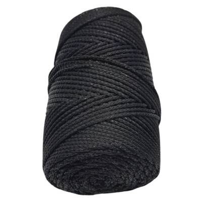 Angel Çanta Aksesuar Simli Polyester Makrome Siyah Renk 200 gr - 2