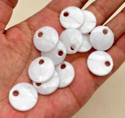 Angel Çanta Aksesuar Beyaz Renk 2 Cm Pul 100 Gr (Sedef Görünümlü Plastik) - Angel Çanta Aksesuar