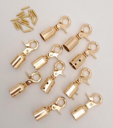 Angel Çanta Aksesuar 12 mm Light Gold Renk Kancalı Kovan 10 Adet - 3